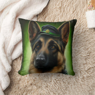 Deutscher Schäferhund in St. Patrick's Day-Kleid Kissen