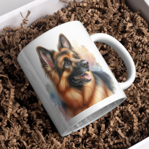 Deutscher Schäferhund in Wasserfarbe Kaffeetasse