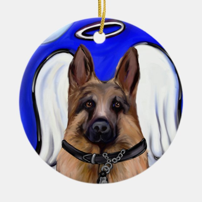 Deutscher Schäferhund Keramik Ornament (Vorne)