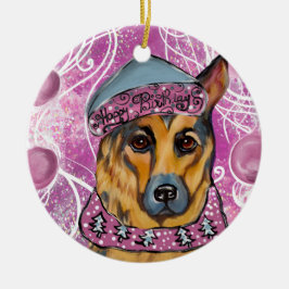 Deutscher Schäferhund Keramik Ornament