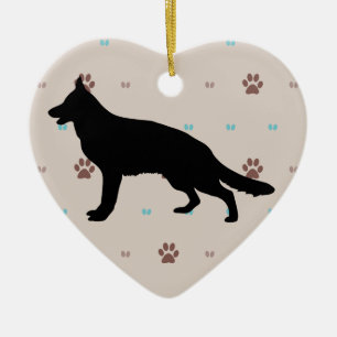 Deutscher Schäferhund Keramik Ornament