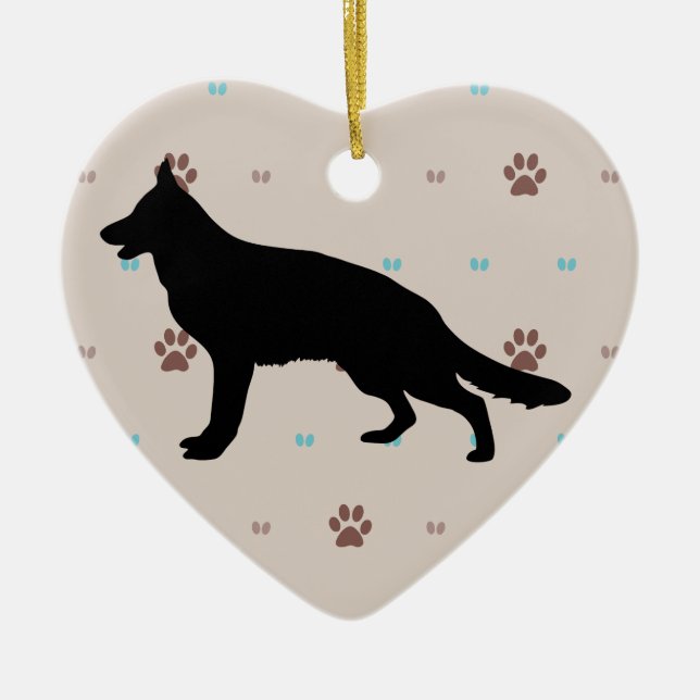 Deutscher Schäferhund Keramik Ornament (Vorne)