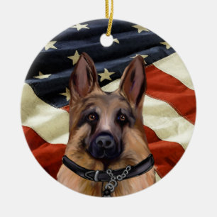 Deutscher Schäferhund Keramik Ornament