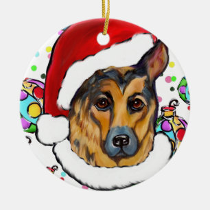 Deutscher Schäferhund Keramik Ornament