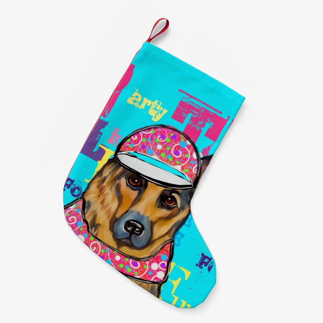 Deutscher Schäferhund Kleiner Weihnachtsstrumpf (Vorderansicht (hängend))