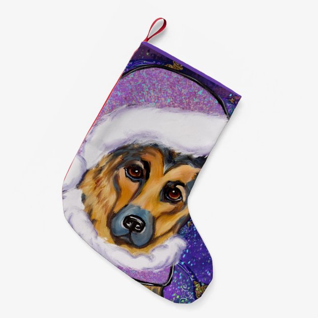 Deutscher Schäferhund Kleiner Weihnachtsstrumpf (Vorderansicht (hängend))