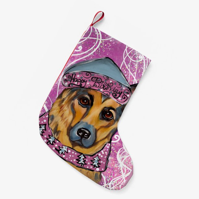 Deutscher Schäferhund Kleiner Weihnachtsstrumpf (Vorderansicht (hängend))