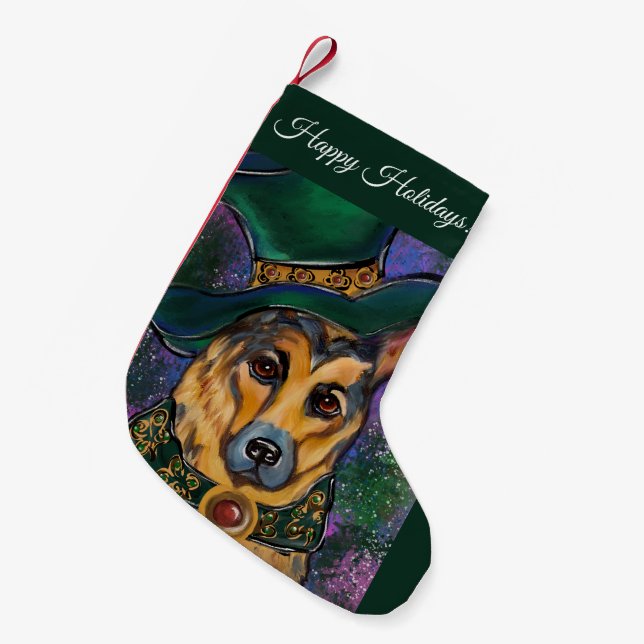 Deutscher Schäferhund Kleiner Weihnachtsstrumpf (Vorderansicht (hängend))