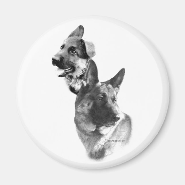 Deutscher Schäferhund Kohle 2 Magnet (Vorne)