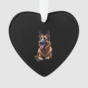 Deutscher Schäferhund Kopfporträt Hunde Liebhaber Ornament