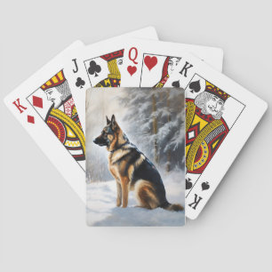 Deutscher Schäferhund Lass es schneien Weihnachten Spielkarten