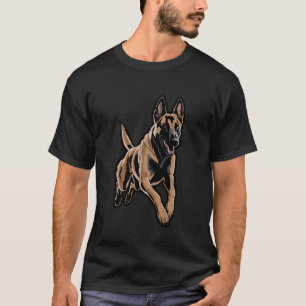Deutscher Schäferhund Laufender Hund Tinten Kunst T-Shirt