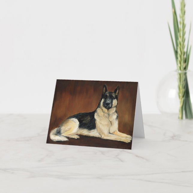 Deutscher Schäferhund Lay Hund Art Note Card Karte (Vorderseite)