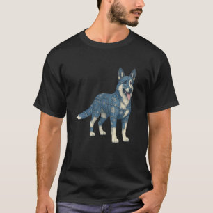 Deutscher Schäferhund Liebhaber Denim Patchwork Hu T-Shirt