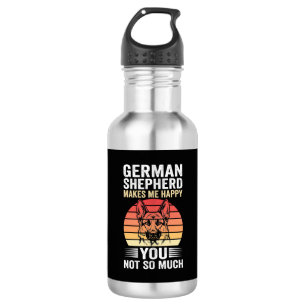 Deutscher Schäferhund Liebhaber Lustig Retro Edelstahlflasche