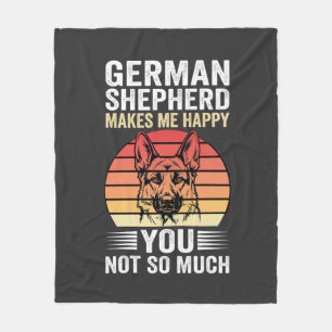 Deutscher Schäferhund Liebhaber Lustig Retro Fleecedecke