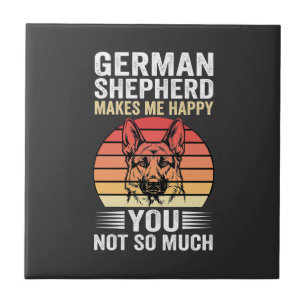 Deutscher Schäferhund Liebhaber Lustig Retro Fliese