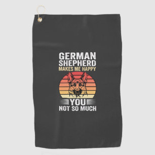 Deutscher Schäferhund Liebhaber Lustig Retro Golfhandtuch
