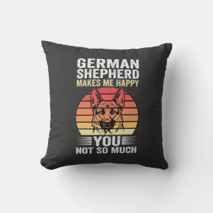 Deutscher Schäferhund Liebhaber Lustig Retro Kissen