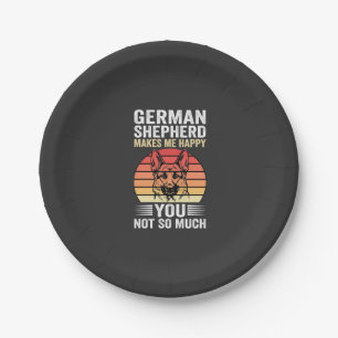Deutscher Schäferhund Liebhaber Lustig Retro Pappteller