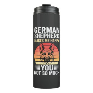 Deutscher Schäferhund Liebhaber Lustig Retro Thermosbecher