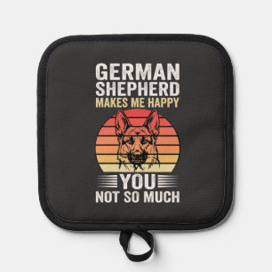 Deutscher Schäferhund Liebhaber Lustig Retro Topflappen