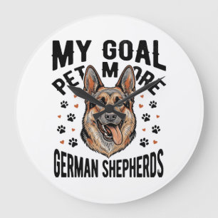 Deutscher Schäferhund Liebhaber-Shirt mit Vintage Große Wanduhr