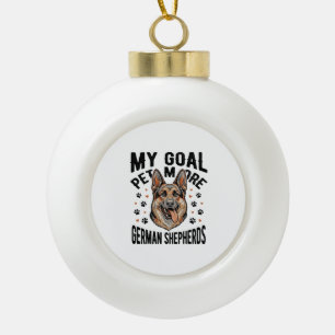 Deutscher Schäferhund Liebhaber-Shirt mit Vintage Keramik Kugel-Ornament