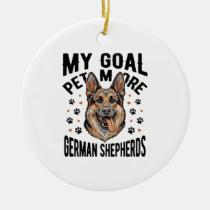 Deutscher Schäferhund Liebhaber-Shirt mit Vintage Keramik Ornament
