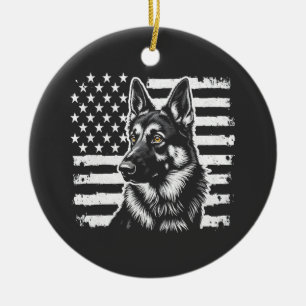 Deutscher Schäferhund Liebhaber USA Amerikanische Keramik Ornament