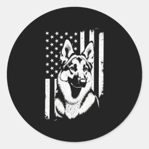 Deutscher Schäferhund Liebhaber USA Amerikanische Runder Aufkleber
