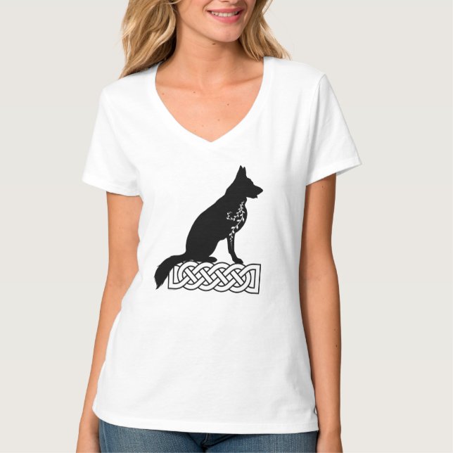 Deutscher Schäferhund Loki Sailor's Knot Black T-Shirt (Vorderseite)