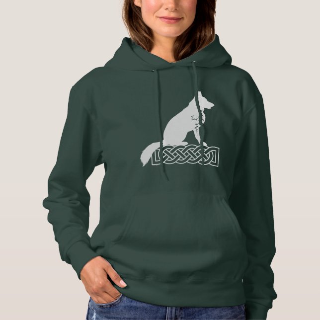 Deutscher Schäferhund Loki Sailor's Knot White Hoodie (Vorderseite)
