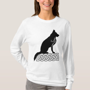 Deutscher Schäferhund Loki Seemannsknoten Schwarz T-Shirt