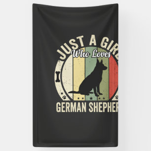 Deutscher Schäferhund Mädchen Hundeliebhaber Desig Banner