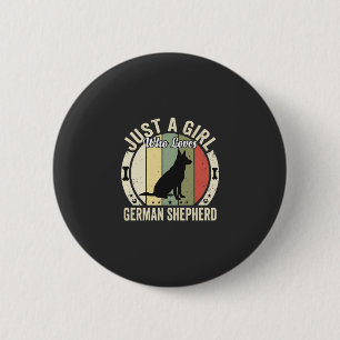 Deutscher Schäferhund Mädchen Hundeliebhaber Desig Button
