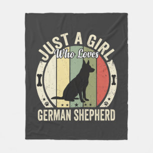 Deutscher Schäferhund Mädchen Hundeliebhaber Desig Fleecedecke