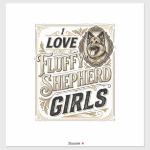 Deutscher Schäferhund Mädchen-Shirt Vintage-Gravur Aufkleber