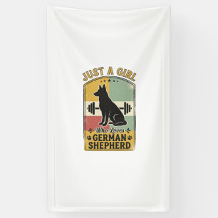 Deutscher Schäferhund Mädchen Vintage Hundeliebhab Banner