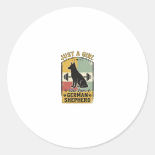 Deutscher Schäferhund Mädchen Vintage Hundeliebhab Runder Aufkleber