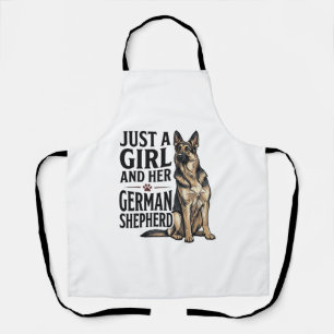 Deutscher Schäferhund Mädchen Vintage-Stich Hundel Schürze