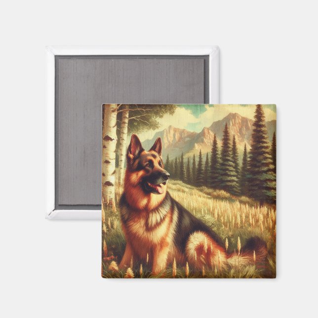 Deutscher Schäferhund Magnet (Vorderseite/Rückseite)