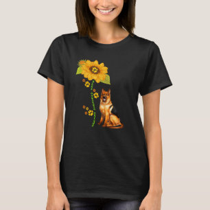 Deutscher Schäferhund Mama Sonnenblume Hundepfoten T-Shirt