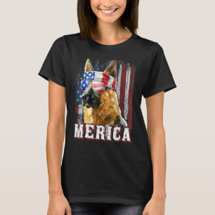 Deutscher Schäferhund Merica 4. Juli Amerikanische T-Shirt