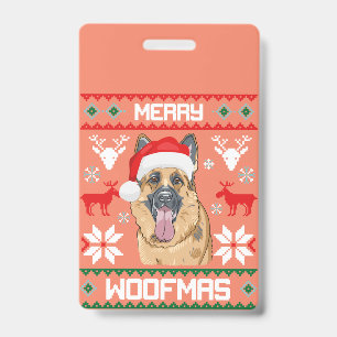 Deutscher Schäferhund Merry Woofmas Sweatshirt Wei Ausweis