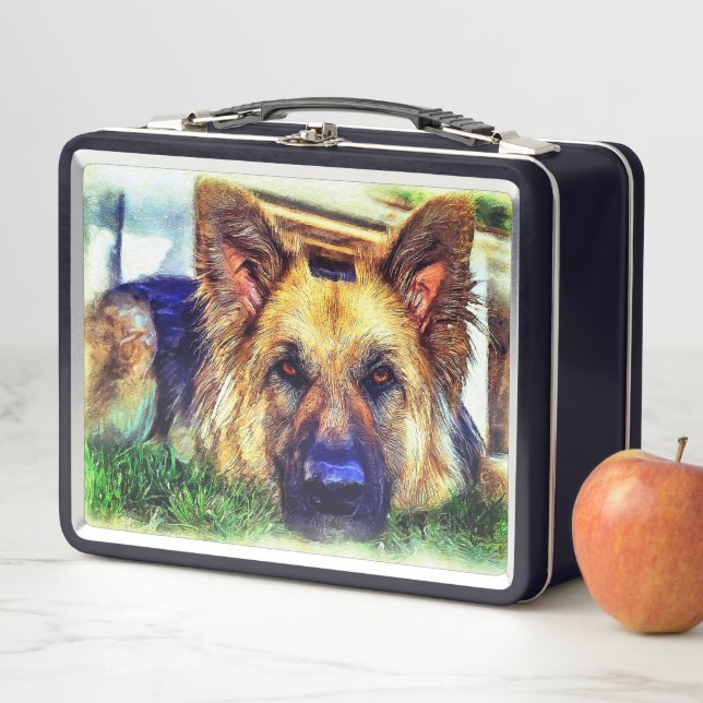 Deutscher Schäferhund Metall Brotdose (Beispiel)