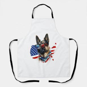 Deutscher Schäferhund mit amerikanischer Flagge Ic Schürze