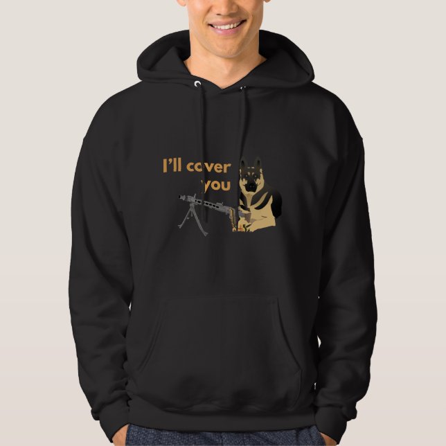 Deutscher Schäferhund mit Maschinenkopf Hoodie (Vorderseite)