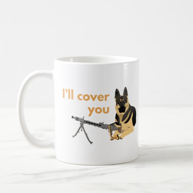 Deutscher Schäferhund mit Maschinenkopf Kaffeetasse (Links)