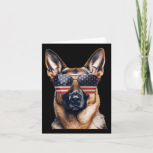 Deutscher Schäferhund mit US-Flagge Unabhängigkeit Karte